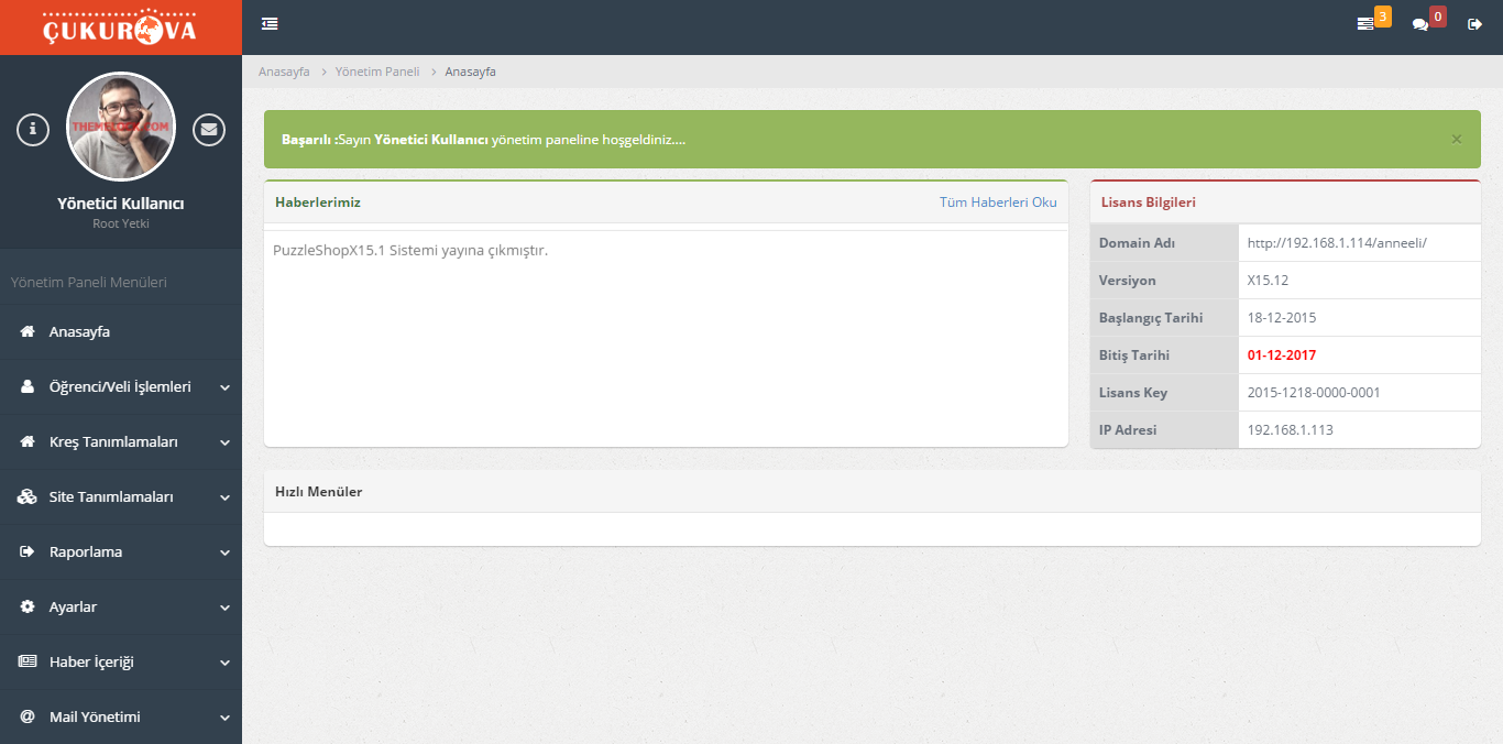Çukurova Patent Özel Kreş ve Ana Okulu Otomasyonu Geliştirdi