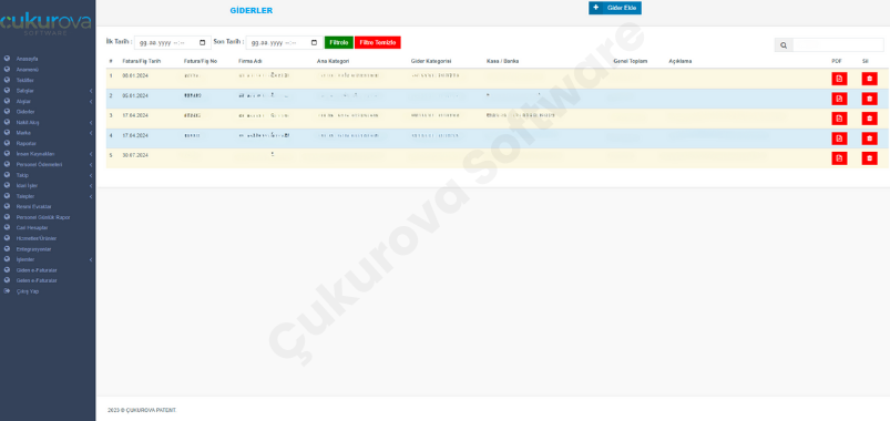 Gelir-Gider Takip Kontrolü
